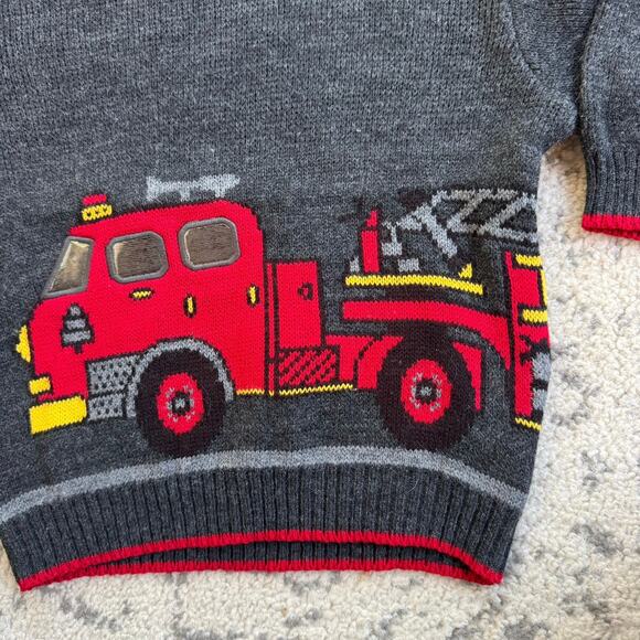 Vtg 1990s Y2K Just Friends Front & Back Firetruck Sweater 3T - Picture 6 of 6